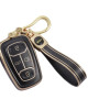 Keycare TPU Key Cover Compatible for Nexon, Harrier, Tigor BS6, Tigor EV, Safari 2021, Altroz, Safari Gold, Gravitas, Punch Smart Key | TP08 Gold Black